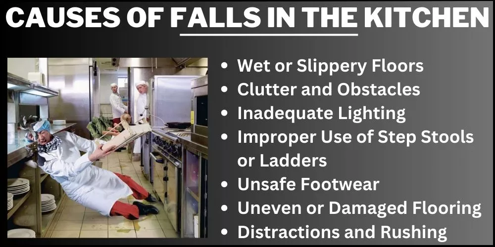 Causes of falls in the kitchen