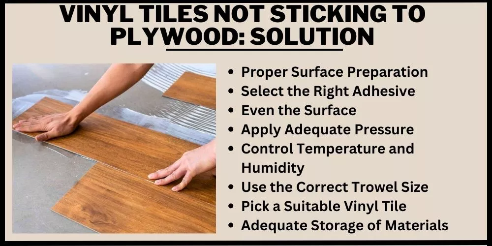 Vinyl tiles not sticking to plywood- Solution