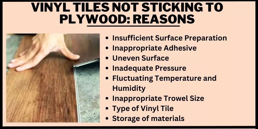 vinyl tiles not sticking to plywood- Reasons