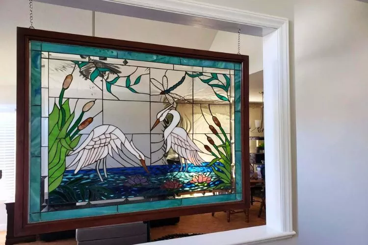 How to hang stained glass in window