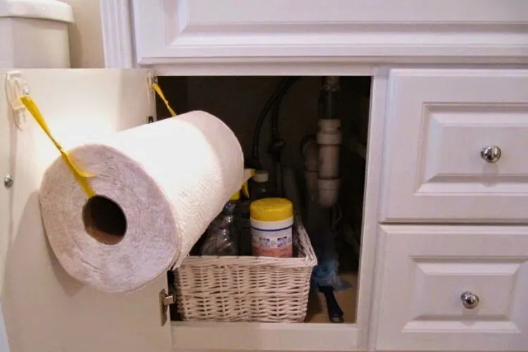 How can I make my own under-cabinet paper towel dispenser